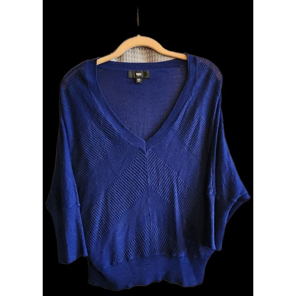 Mossimo Denim Sweaters - Mossimo Blue Knit Sweater Top Womens XS Y2K Vintage Aesthetic Ramie Cotton Soft